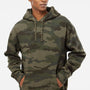 Independent Trading Company Mens Hooded Sweatshirt Hoodie w/ Pouch Pocket - Forest Green Camo
