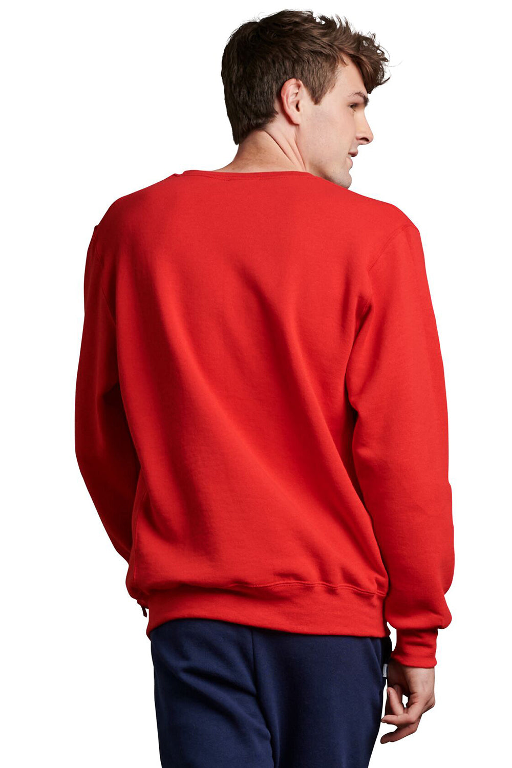 Russell Athletic 698HBM Mens Dri-Power Moisture Wicking Crewneck Sweatshirt True Red Model Back