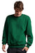 Russell Athletic 698HBM Mens Dri-Power Moisture Wicking Crewneck Sweatshirt Dark Green Model Front