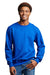 Russell Athletic 698HBM Mens Dri-Power Moisture Wicking Crewneck Sweatshirt Royal Blue Model Front