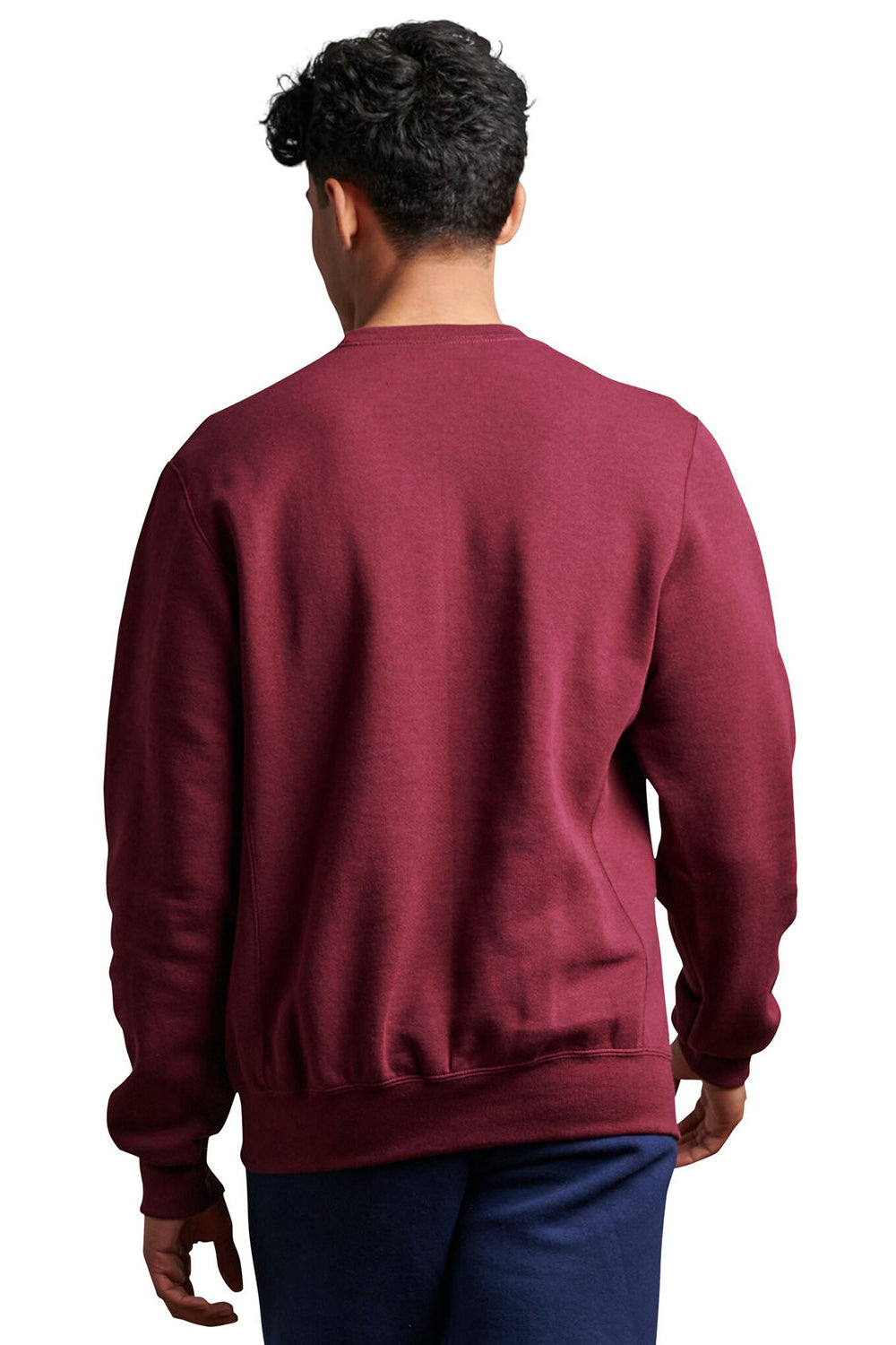 Russell Athletic 698HBM Mens Dri-Power Moisture Wicking Crewneck Sweatshirt Maroon Model Back