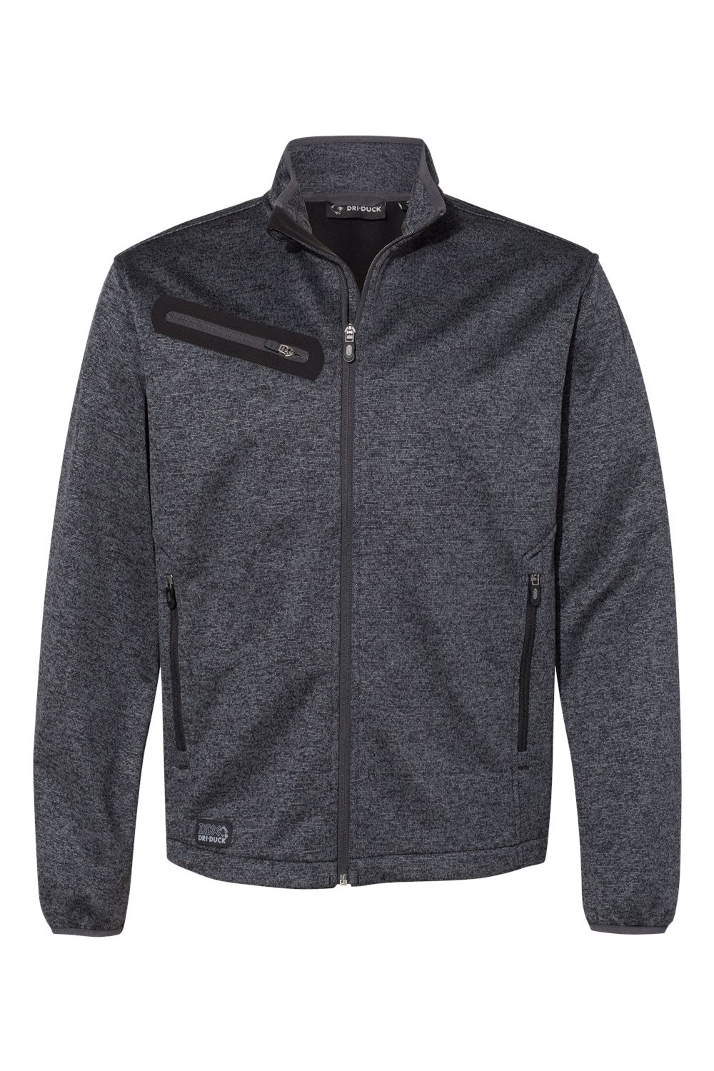 Dri Duck 5316 Mens Atlas Sweater Fleece Full Zip Jacket Charcoal Grey Flat Front