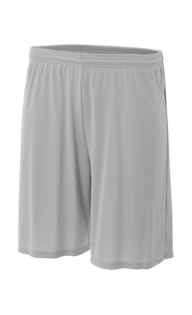 A4 N5283 Mens Moisture Wicking Performance Shorts Silver Grey Flat Front