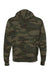 Independent Trading Company AFX90UNZ Mens Full Zip Hooded Sweatshirt Hoodie w/ Pockets Forest Green Camo Flat Back