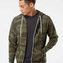 Independent Trading Co. Mens Full Zip Hooded Sweatshirt Hoodie - Forest Green Camo - NEW