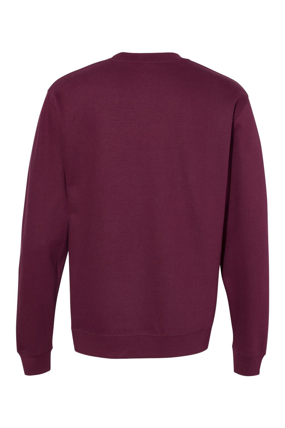 Independent Trading Company SS3000 Mens Crewneck Sweatshirt Maroon Flat Back