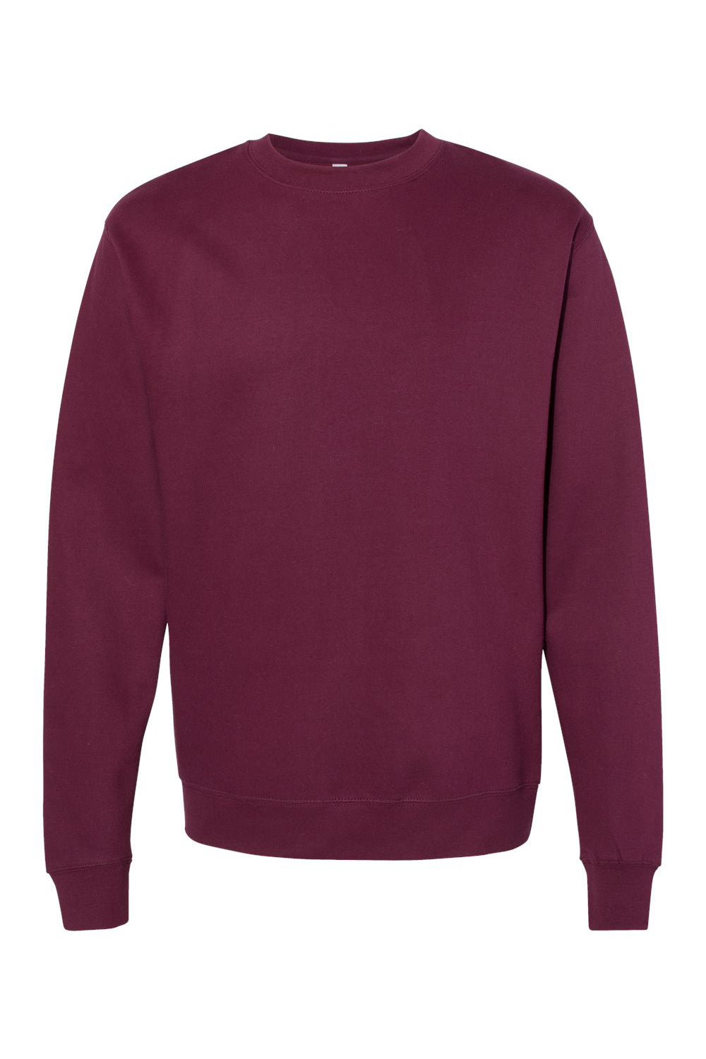 Independent Trading Company SS3000 Mens Crewneck Sweatshirt Maroon Flat Front