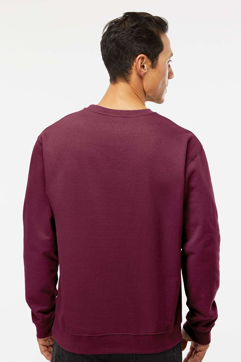 Independent Trading Company SS3000 Mens Crewneck Sweatshirt Maroon Model Back