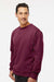 Independent Trading Company SS3000 Mens Crewneck Sweatshirt Maroon Model Side