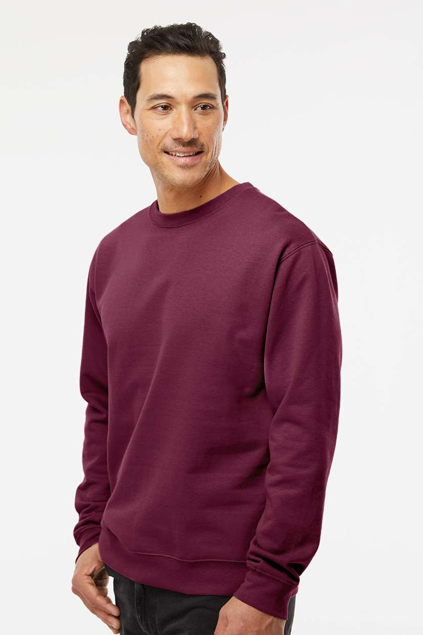 Independent Trading Company SS3000 Mens Crewneck Sweatshirt Maroon Model Side