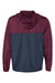 Independent Trading Co. EXP54LWZ Mens Full Zip Windbreaker Hooded Jacket Maroon/Classic Navy Blue Flat Back