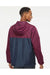 Independent Trading Co. EXP54LWZ Mens Full Zip Windbreaker Hooded Jacket Maroon/Classic Navy Blue Model Back