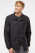 Independent Trading Company EXP99CNB Mens Water Resistant Snap Down Coaches Jacket Black/Black Model Front