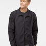 Independent Trading Co. Mens Water Resistant Snap Down Coaches Jacket - Black/Black - NEW