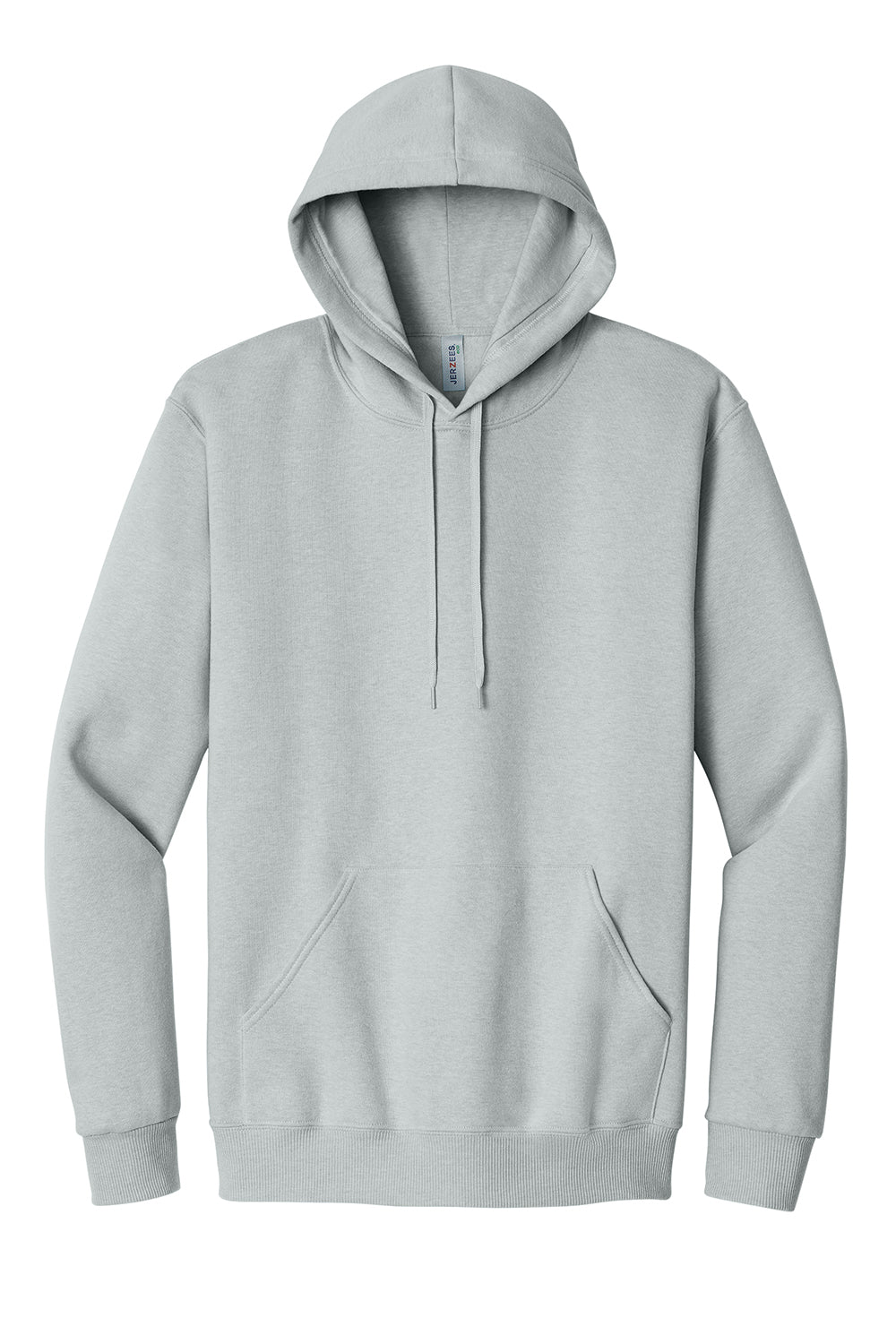 Jerzees 700M/700MR Mens Eco Premium Moisture Wicking Hooded Sweatshirt Hoodie w/ Pouch Pocket Heather Frost Grey Flat Front