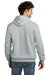 Jerzees 700M/700MR Mens Eco Premium Moisture Wicking Hooded Sweatshirt Hoodie w/ Pouch Pocket Heather Frost Grey Model Back