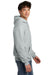 Jerzees 700M/700MR Mens Eco Premium Moisture Wicking Hooded Sweatshirt Hoodie w/ Pouch Pocket Heather Frost Grey Model Side