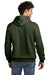 Jerzees 700M/700MR Mens Eco Premium Moisture Wicking Hooded Sweatshirt Hoodie w/ Pouch Pocket Heather Military Green Model Back