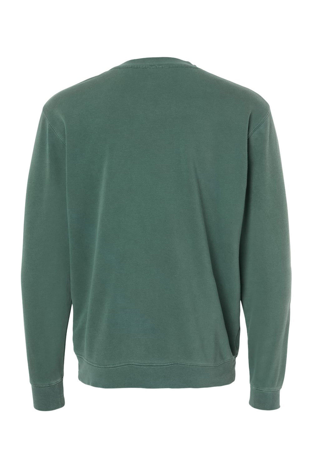 Independent Trading Company PRM3500 Mens Pigment Dyed Crewneck Sweatshirt Alpine Green Flat Back