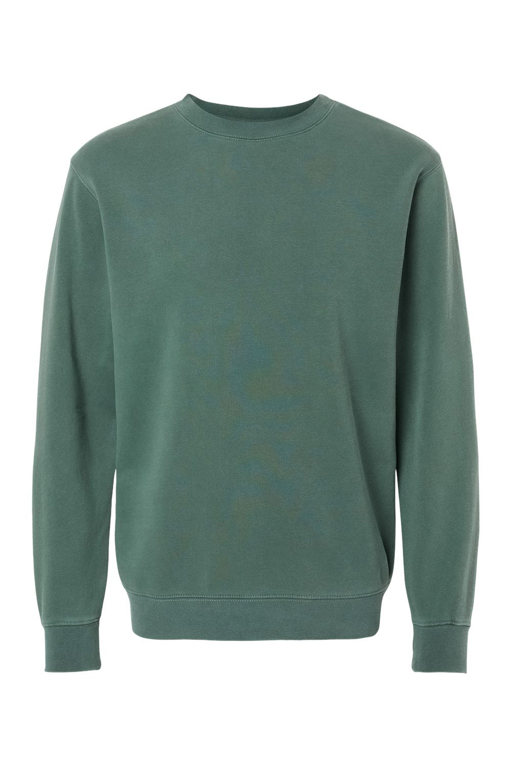 Independent Trading Co. PRM3500 Mens Pigment Dyed Crewneck Sweatshirt Alpine Green Flat Front