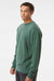 Independent Trading Company PRM3500 Mens Pigment Dyed Crewneck Sweatshirt Alpine Green Model Side