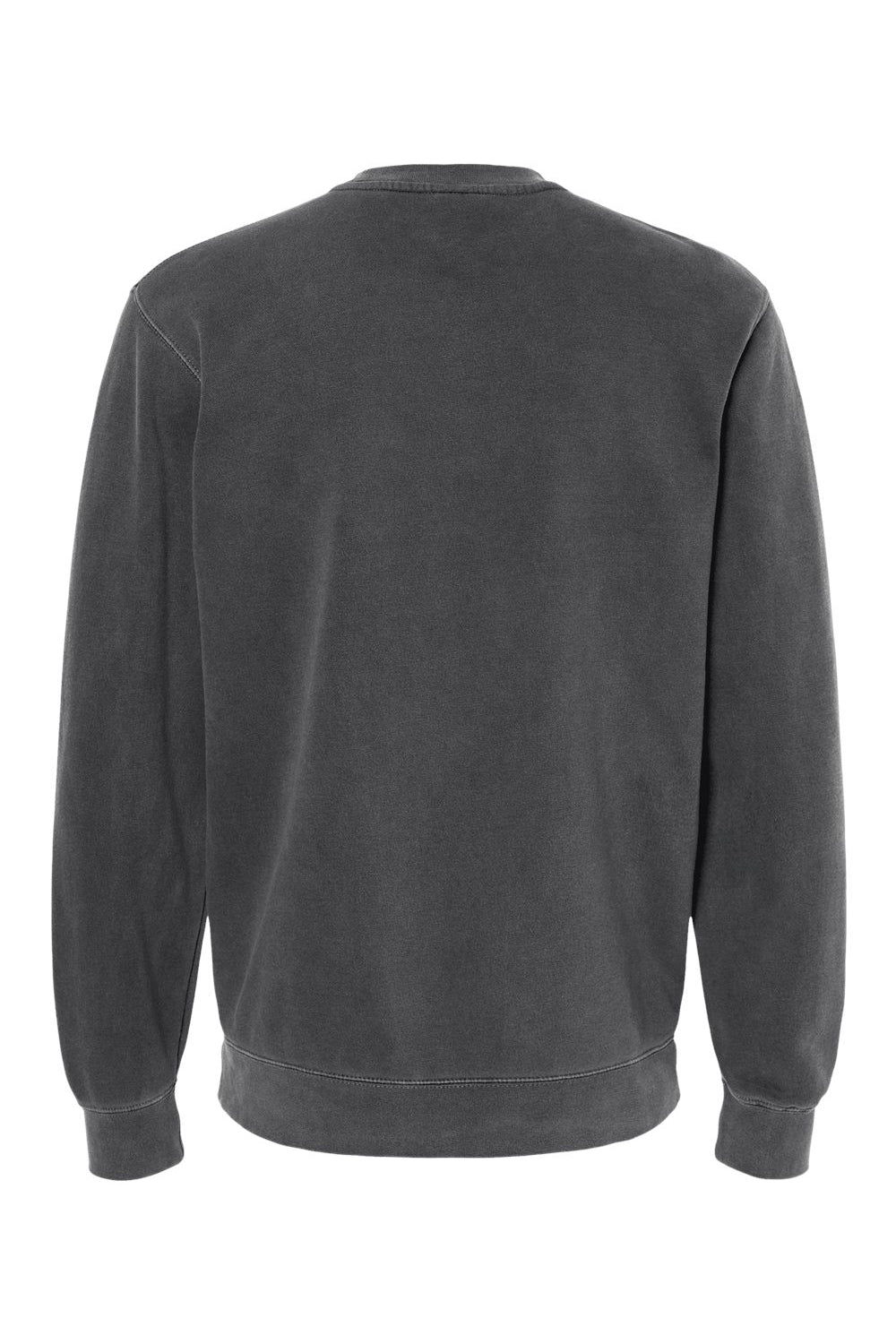 Independent Trading Company PRM3500 Mens Pigment Dyed Crewneck Sweatshirt Black Flat Back