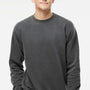 Independent Trading Company Mens Pigment Dyed Crewneck Sweatshirt - Black