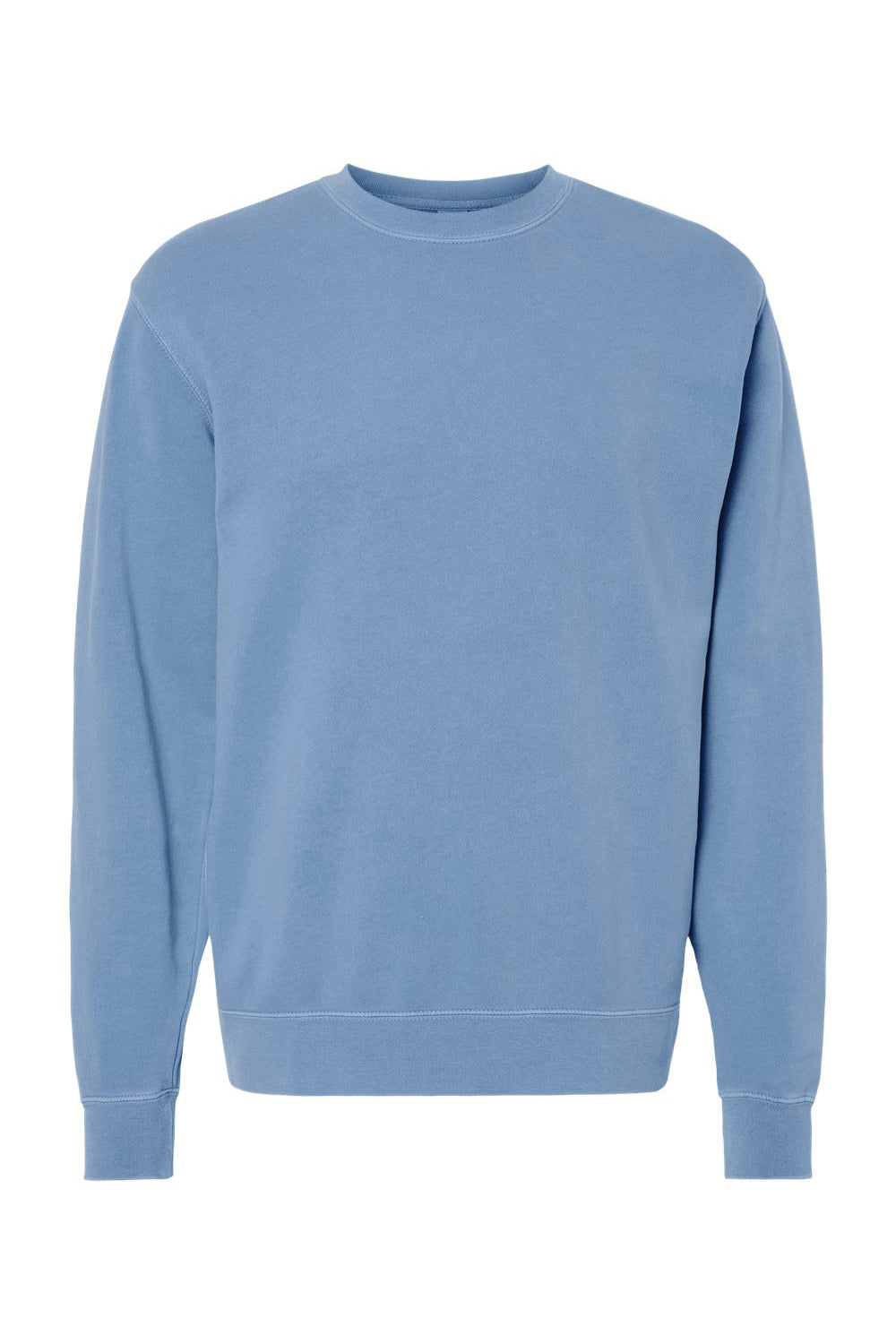 Independent Trading Company PRM3500 Mens Pigment Dyed Crewneck Sweatshirt Light Blue Flat Front