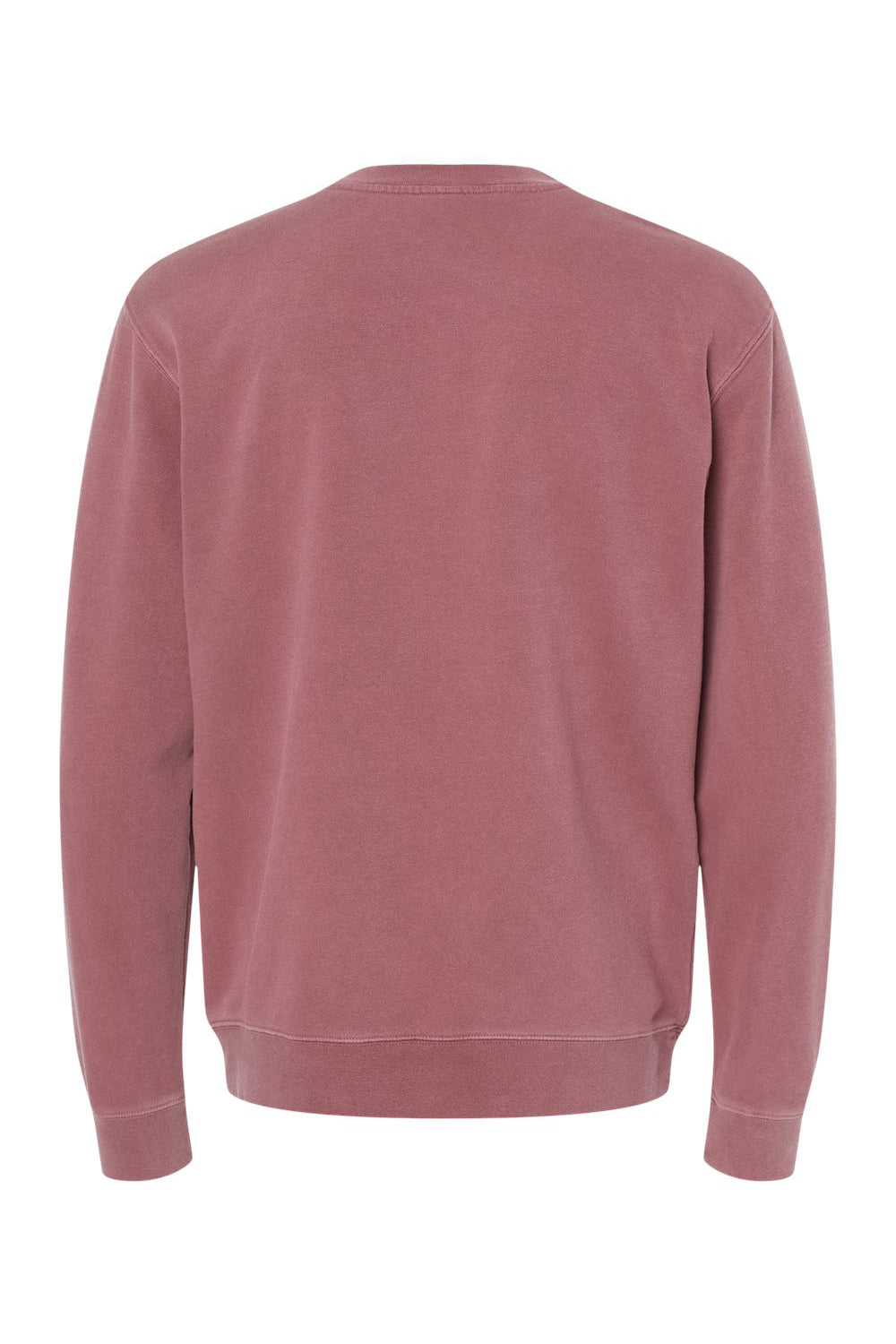 Independent Trading Company PRM3500 Mens Pigment Dyed Crewneck Sweatshirt Maroon Flat Back