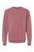 Independent Trading Co. PRM3500 Mens Pigment Dyed Crewneck Sweatshirt Maroon Flat Front