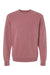 Independent Trading Company PRM3500 Mens Pigment Dyed Crewneck Sweatshirt Maroon Flat Front