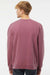 Independent Trading Company PRM3500 Mens Pigment Dyed Crewneck Sweatshirt Maroon Model Back
