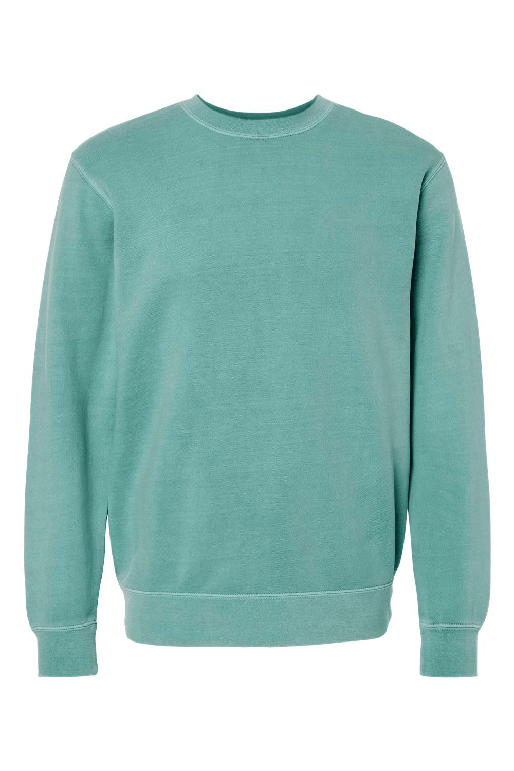 Independent Trading Company PRM3500 Mens Pigment Dyed Crewneck Sweatshirt Mint Green Flat Front