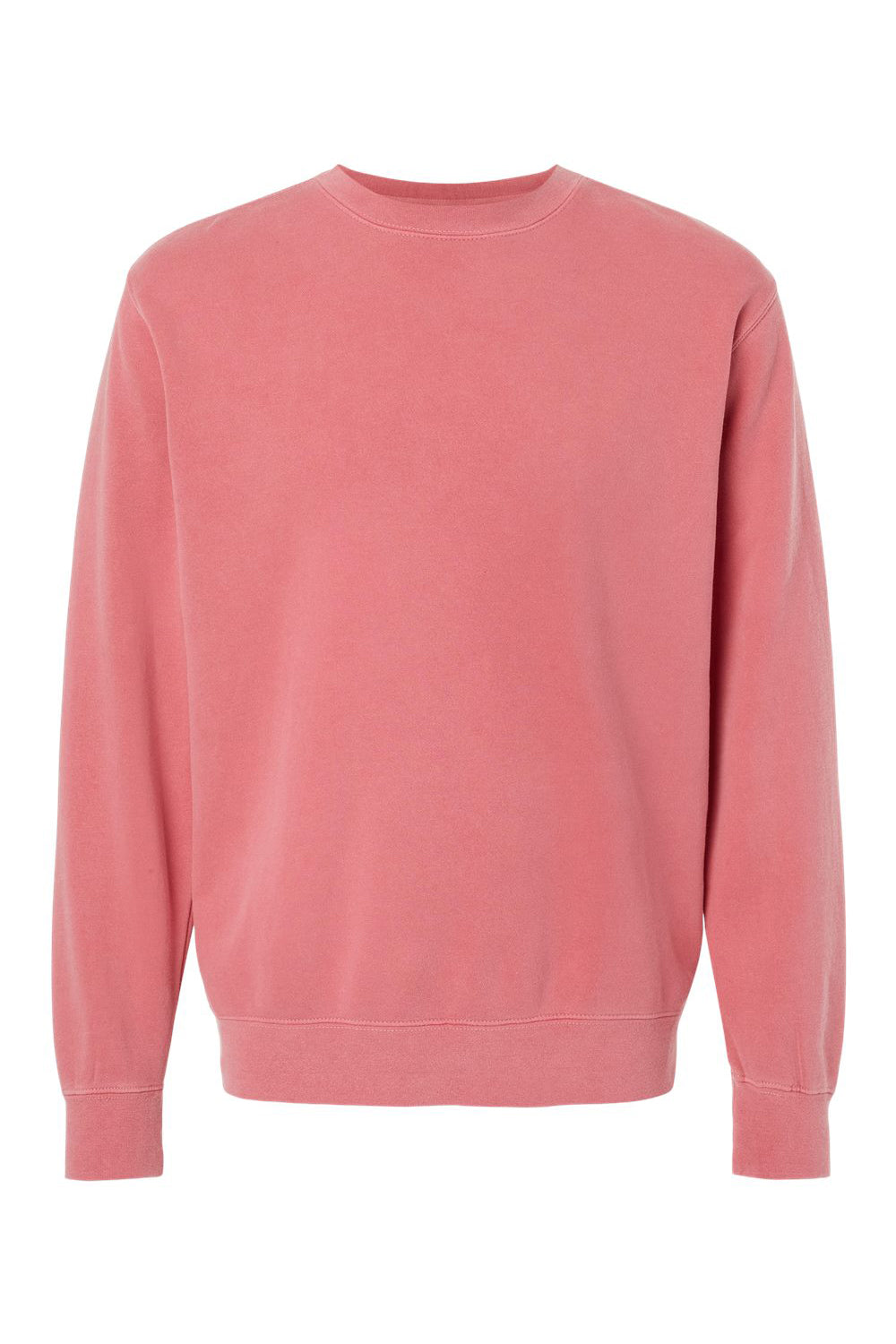 Independent Trading Company PRM3500 Mens Pigment Dyed Crewneck Sweatshirt Pink Flat Front