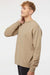 Independent Trading Company PRM3500 Mens Pigment Dyed Crewneck Sweatshirt Sandstone Brown Model Side