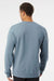 Independent Trading Company PRM3500 Mens Pigment Dyed Crewneck Sweatshirt Slate Blue Model Back