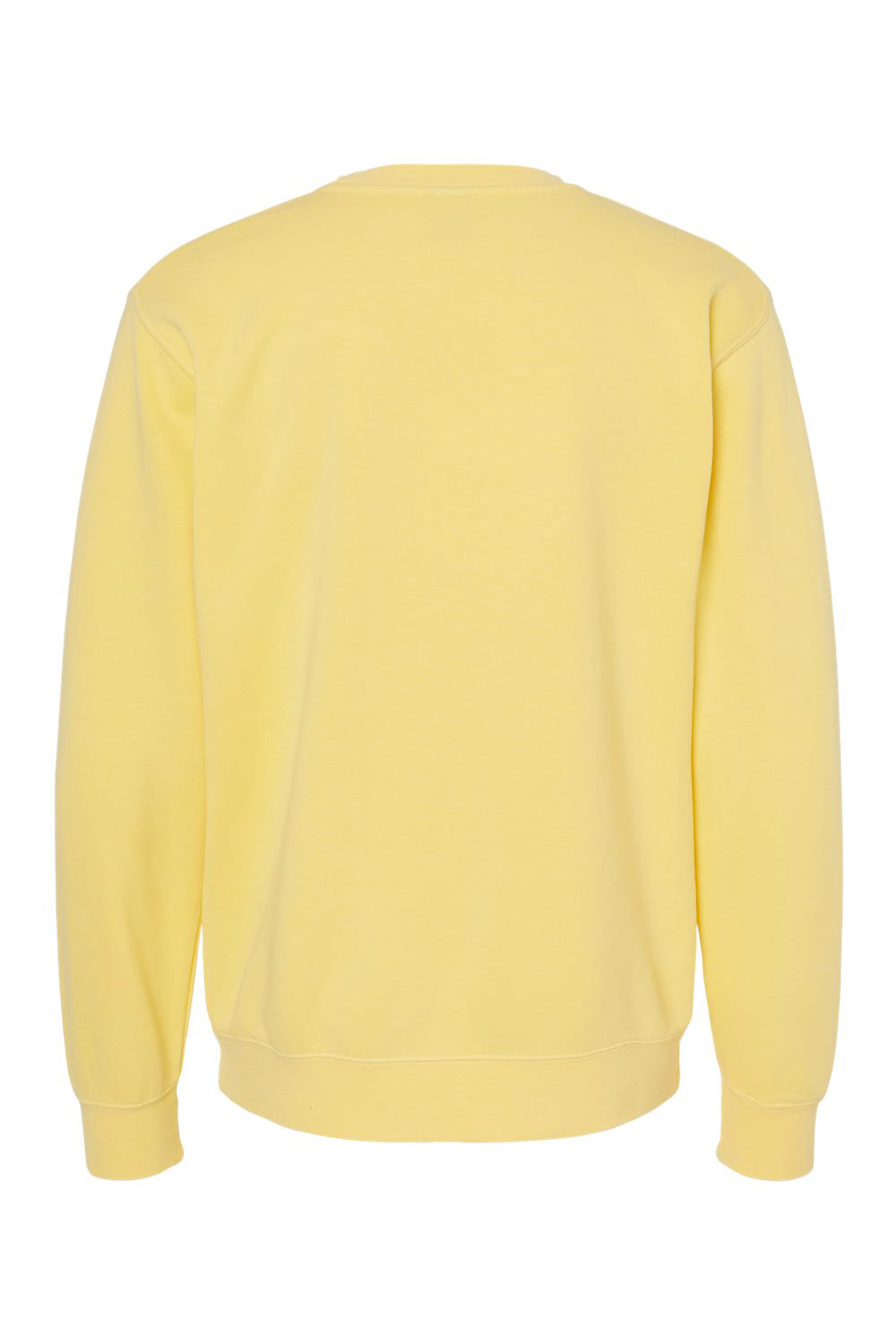 Independent Trading Company PRM3500 Mens Pigment Dyed Crewneck Sweatshirt Yellow Flat Back