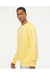 Independent Trading Co. PRM3500 Mens Pigment Dyed Crewneck Sweatshirt Yellow Model Side