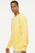 Independent Trading Company PRM3500 Mens Pigment Dyed Crewneck Sweatshirt Yellow Model Side