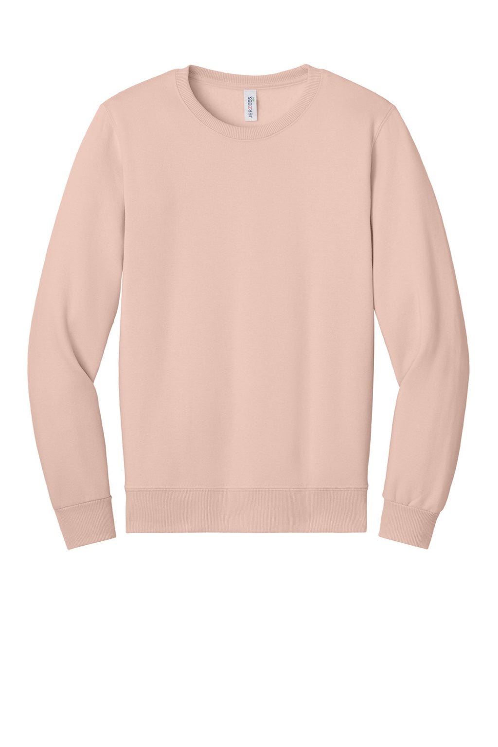 Jerzees 701M/701MR Mens Eco Premium Moisture Wicking Crewneck Sweatshirt Blush Pink Flat Front