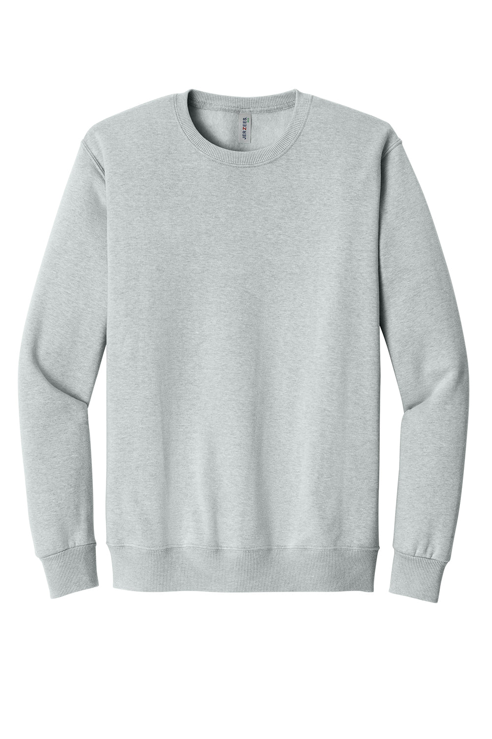 Jerzees 701M/701MR Mens Eco Premium Moisture Wicking Crewneck Sweatshirt Heather Frost Grey Flat Front