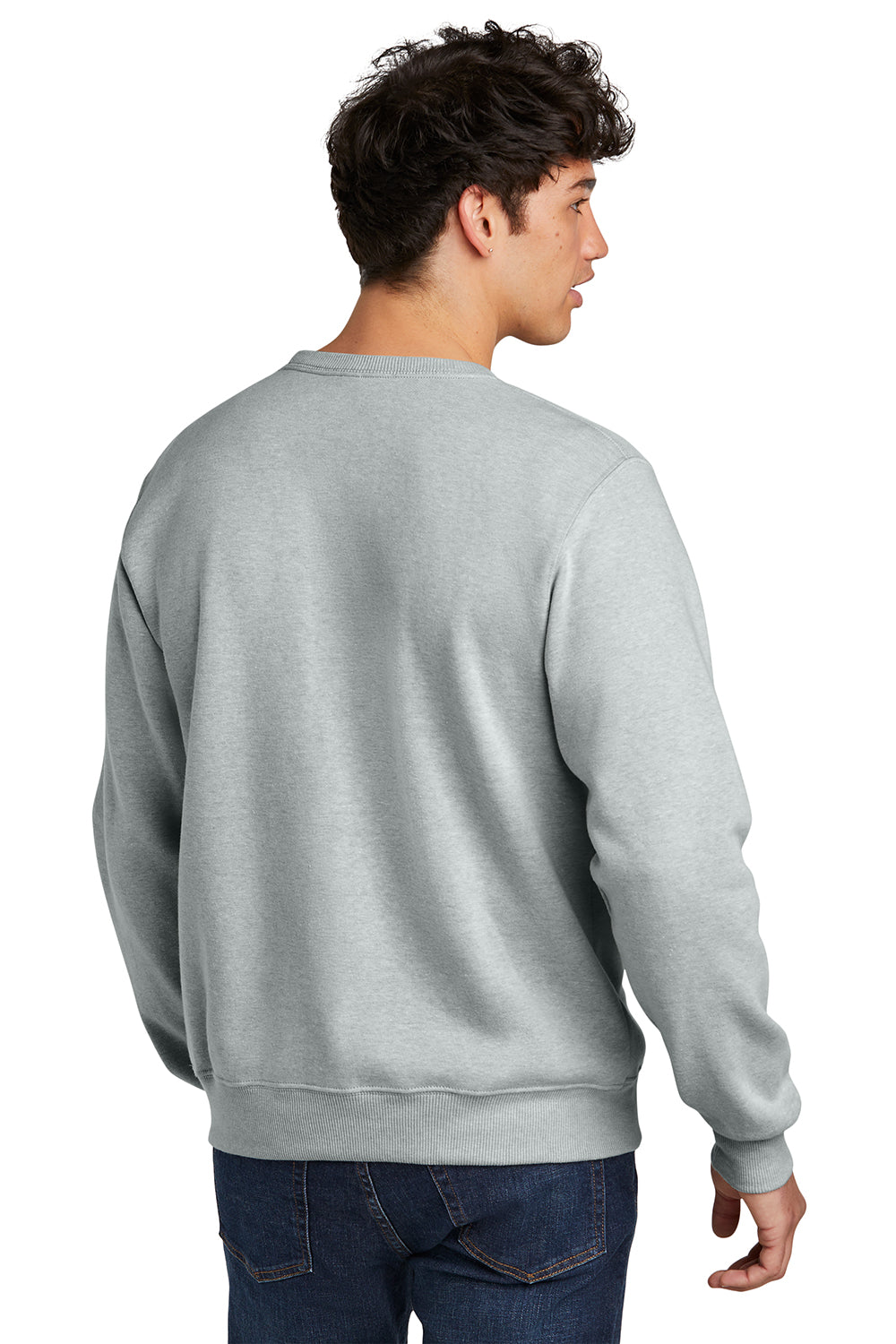 Jerzees 701M/701MR Mens Eco Premium Moisture Wicking Crewneck Sweatshirt Heather Frost Grey Model Back