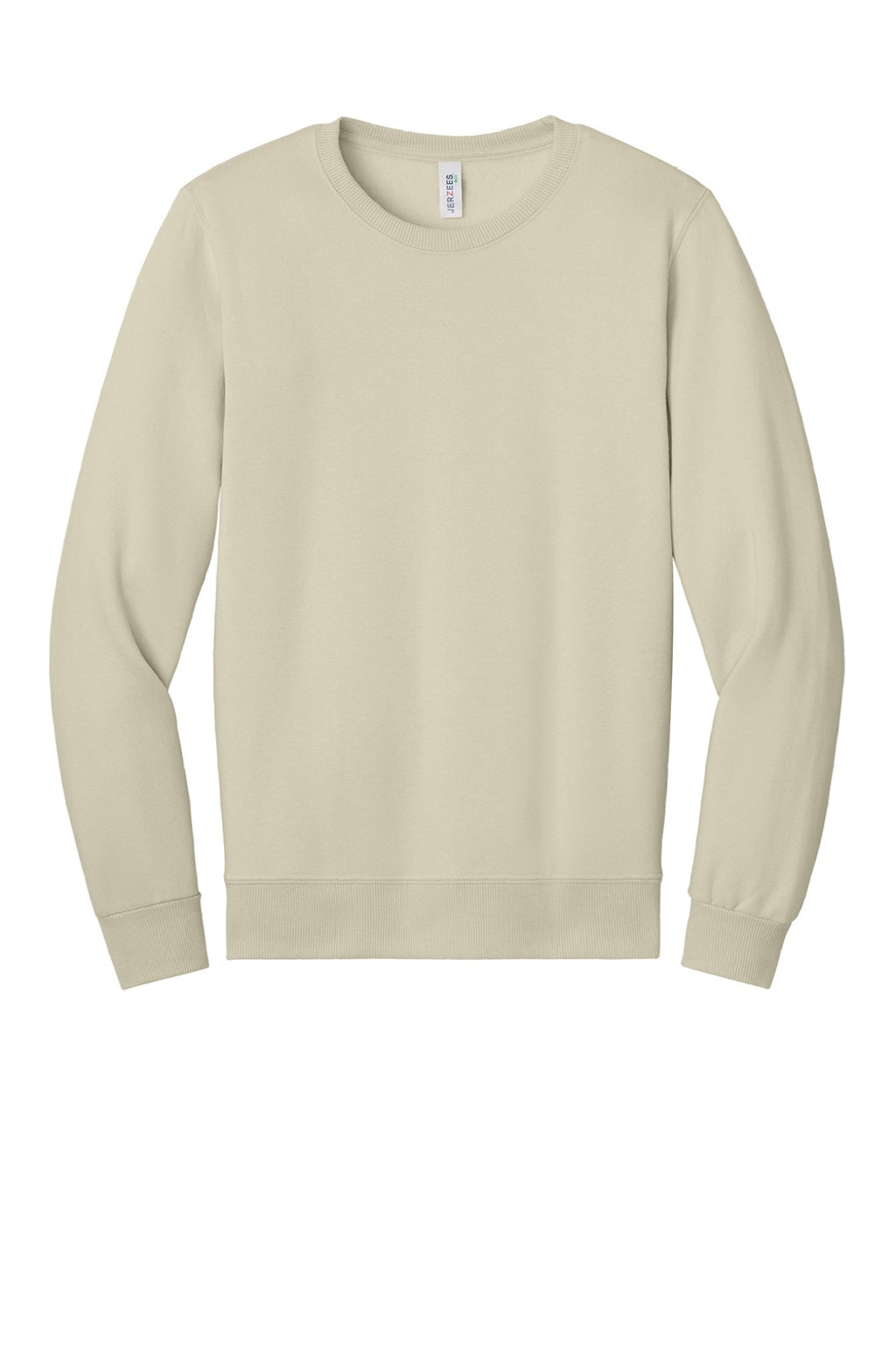 Jerzees 701M/701MR Mens Eco Premium Moisture Wicking Crewneck Sweatshirt Putty Flat Front