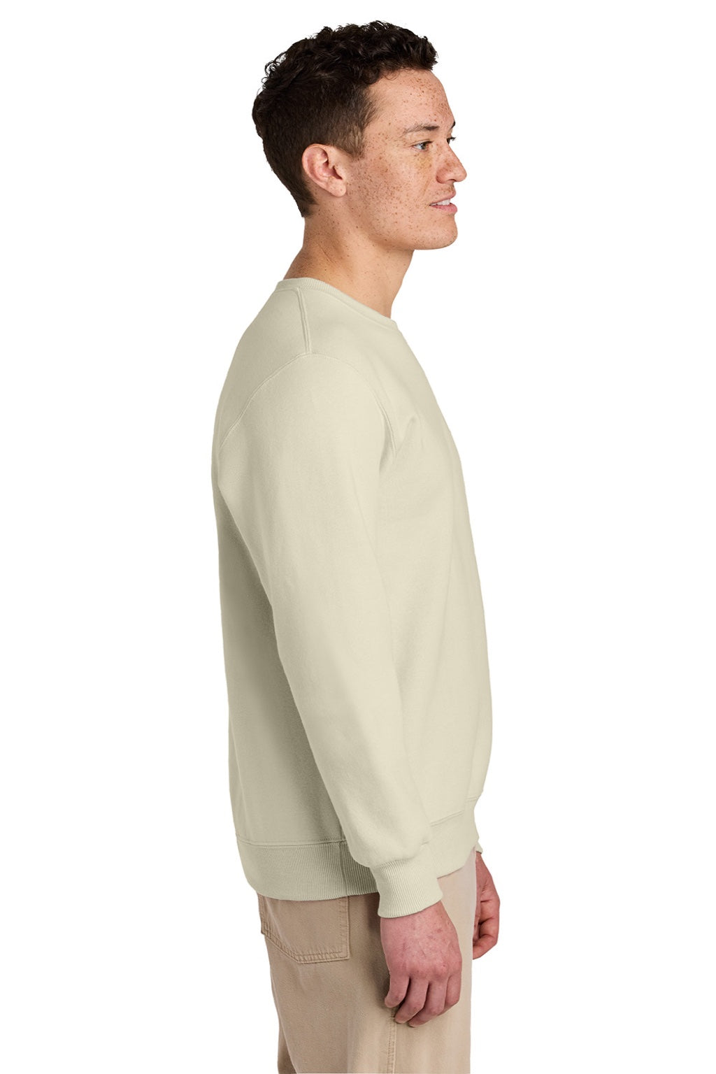Jerzees 701M/701MR Mens Eco Premium Moisture Wicking Crewneck Sweatshirt Putty Model Side