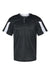 Alleson Athletic 7976 Mens Striker Placket Short Sleeve Jersey Black/White Flat Front