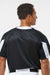 Alleson Athletic 7976 Mens Striker Placket Short Sleeve Jersey Black/White Model Back