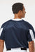 Alleson Athletic 7976 Mens Striker Placket Short Sleeve Jersey Navy Blue/White Model Back