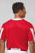 Alleson Athletic 7976 Mens Striker Placket Short Sleeve Jersey Red/White Model Back
