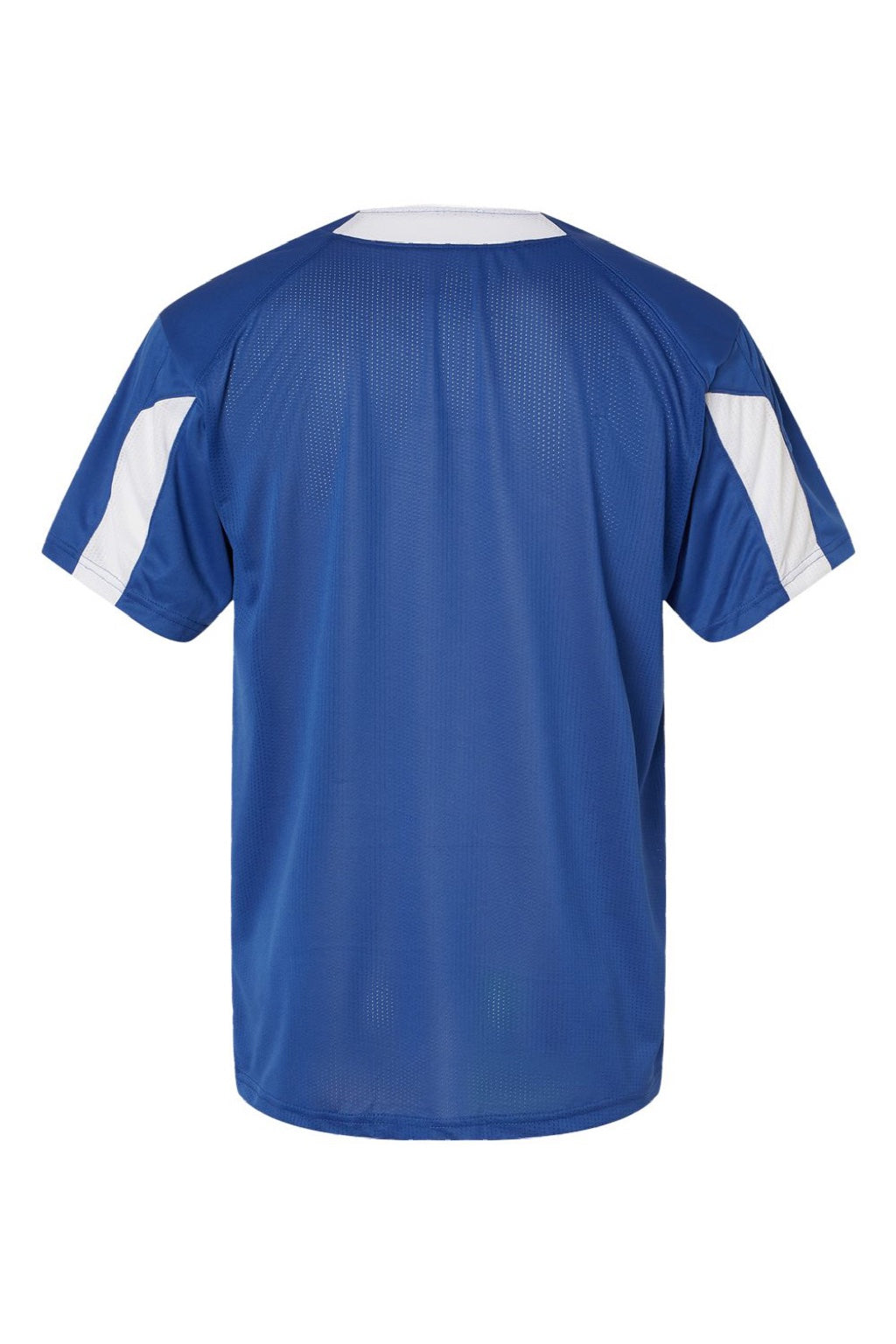 Alleson Athletic 7976 Mens Striker Placket Short Sleeve Jersey Royal Blue/White Flat Back