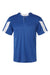 Alleson Athletic 7976 Mens Striker Placket Short Sleeve Jersey Royal Blue/White Flat Front